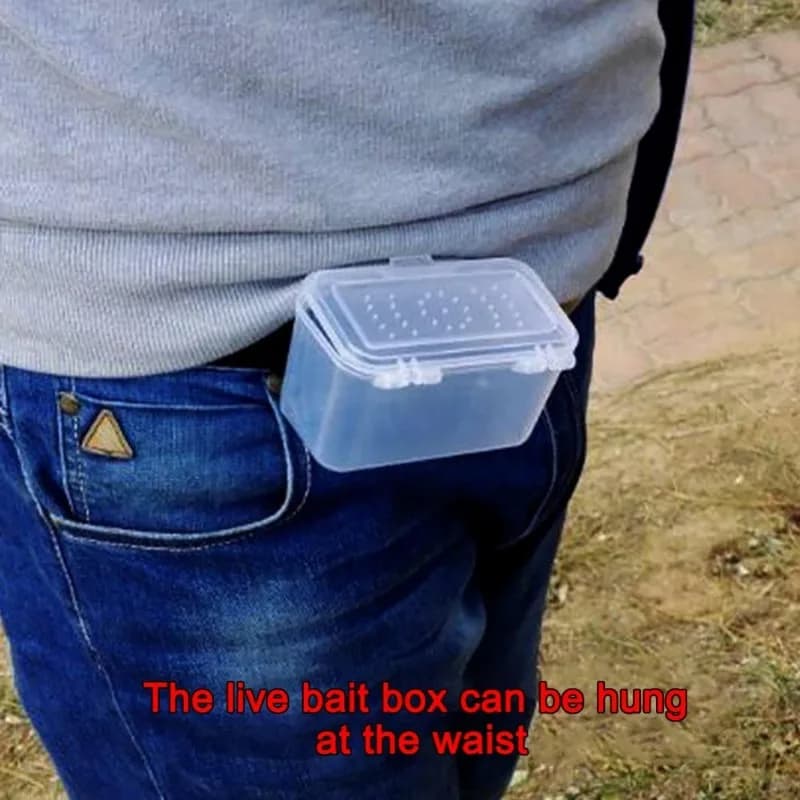 1 Piece Transparent Box for Live baits, Red Breathable Container for Insects, Plastic Box for Lombles, Fishing Equipment