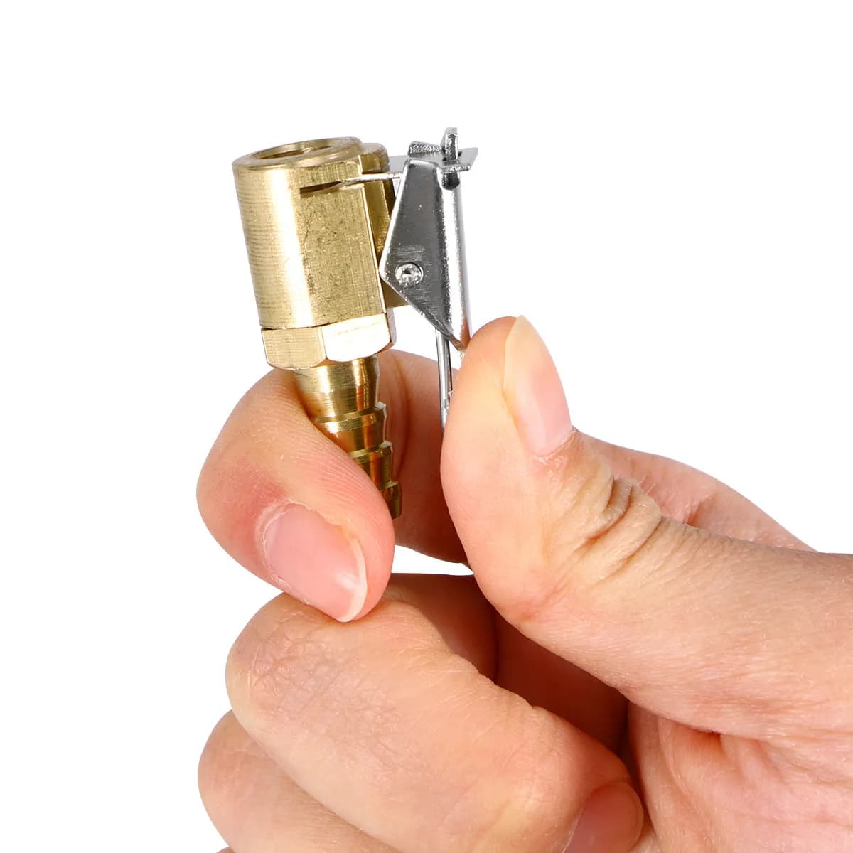 Connettore per Gonfiaggio Pneumatici in Ottone da 8mm, Facile da Agganciare e Rimuovere, per Sistemi di Tubazioni d'Aria da Garage e Officina, Compatibile con Tubi da 6mm e 8mm