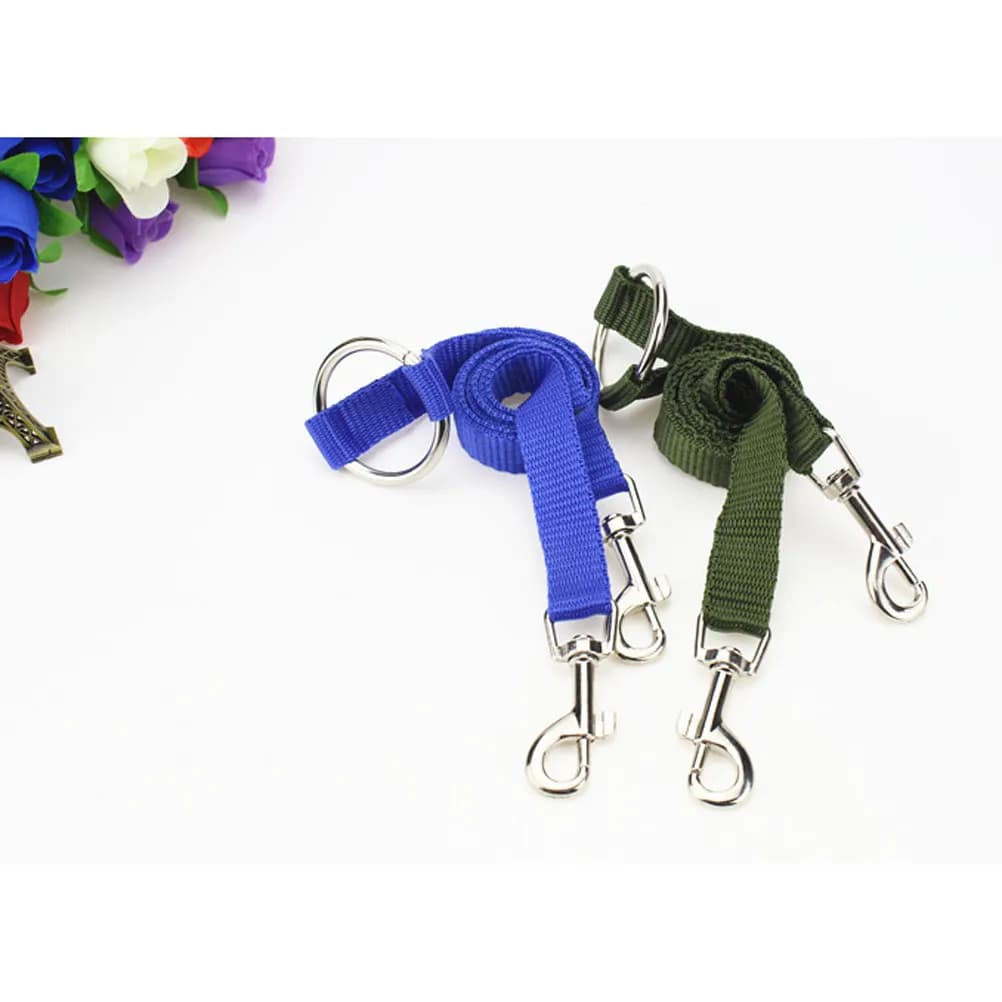 Guinzaglio Doppio in Nylon per Cani con Clip, Corda Robusta per Passeggiate e Corsa all'Aperto, per Piccoli Animali, Verde Militare