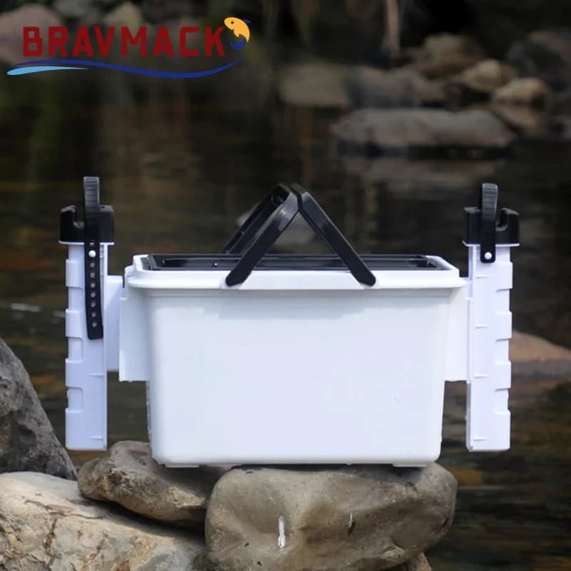 BRAVMACK Portacanna da pesca per scatola frigo Scatola per attrezzatura Supporto per canna staccabile Design a scatto - Staffa per tubo per asta per una pesca facile