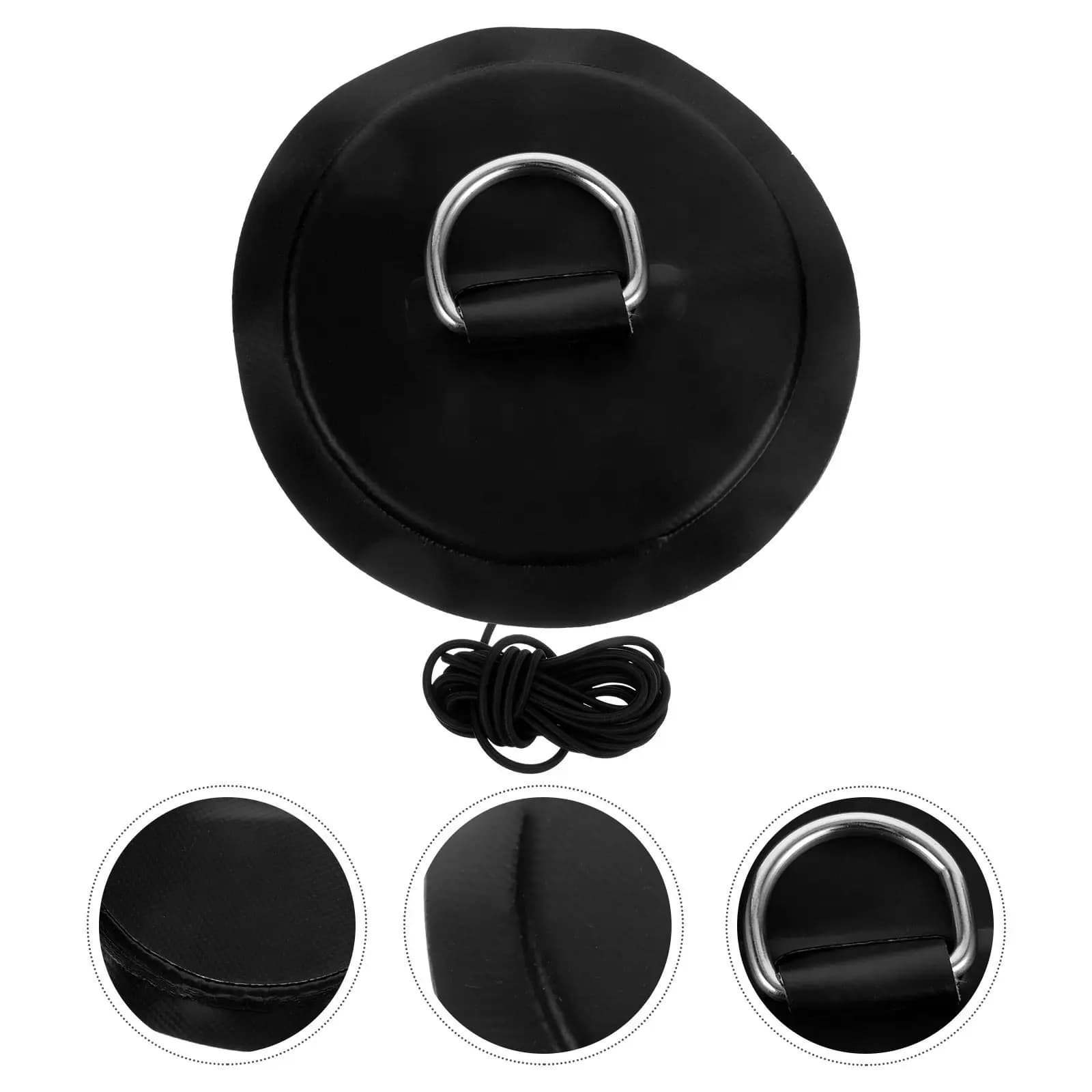 Set di 1 Pezzo: Patch ad Anello a D in PVC Rinforzato per Gommone, Zattera, Kayak, Canoa, SUP - Attacco per Ancoraggio e Fissaggio su Ponte