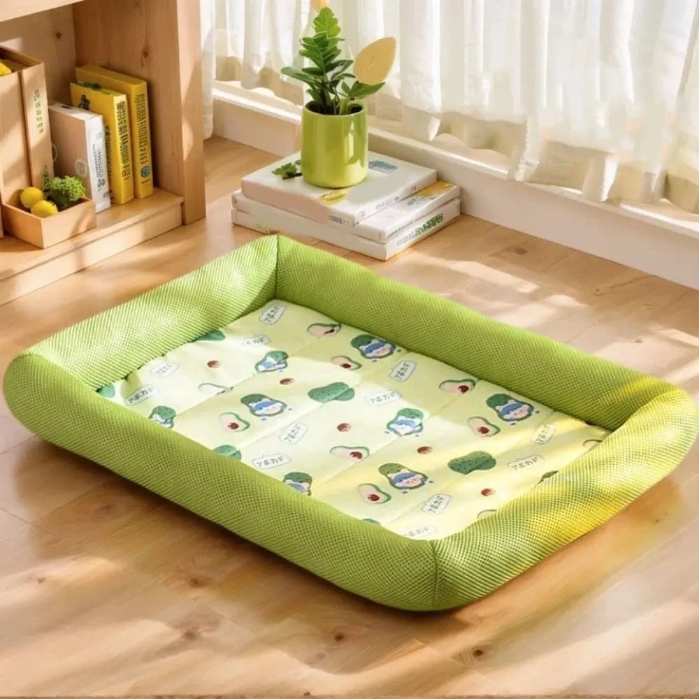 Cuccia estiva lavabile per cani, cuccia rinfrescante quadrata per cuccioli, protezione per il collo, materassino morbido e traspirante per cani, accessori estivi per animali domestici