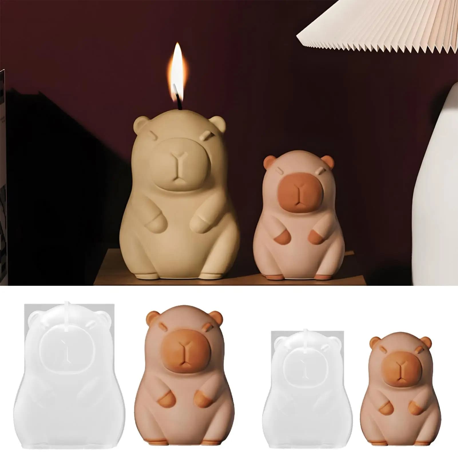 Stampi per animali Stampo in silicone Capibara 3D Flessibile riutilizzabile antiaderente Stampo adorabile per colata di figurine di blocchi di ghiaccio per torte gelato