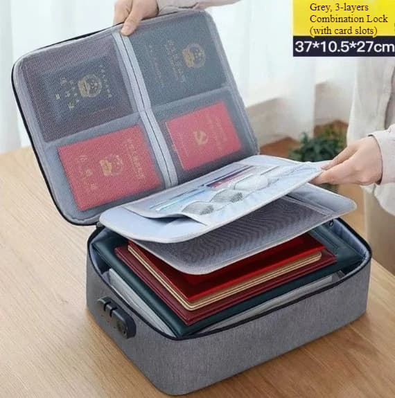 Borsa Portadocumenti con Chiusura, per Passaporti, Biglietti, Carte di Credito, Certificati, Organizzatore per Ufficio, Accessori e Forniture