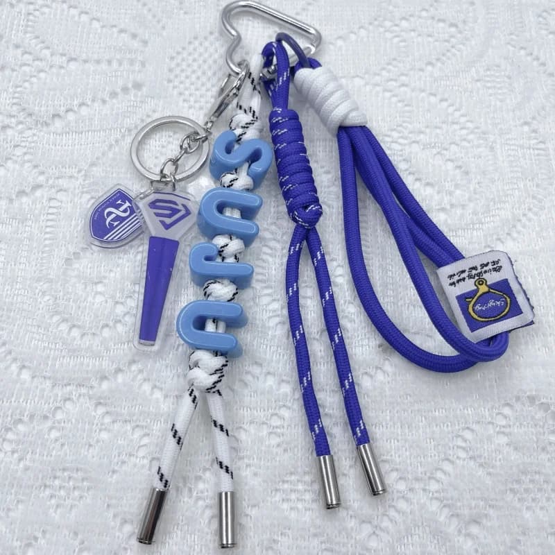 Kpop Idol SUPER JUNIOR Hand-made rope braided keychain Concert stand Decoration pendant Backpack Keychain Gift for fans