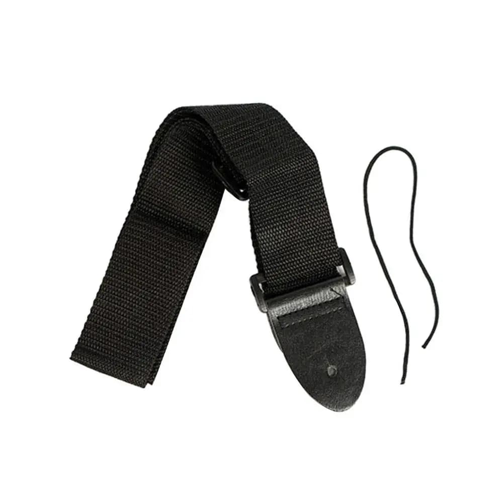 Tracolla Nera Larga e Spessa in Nylon per Ukulele, Chitarra Acustica ed Elettrica, Basso, Doppio Strato con Cuciture Rinforzate per un Comfort Extra