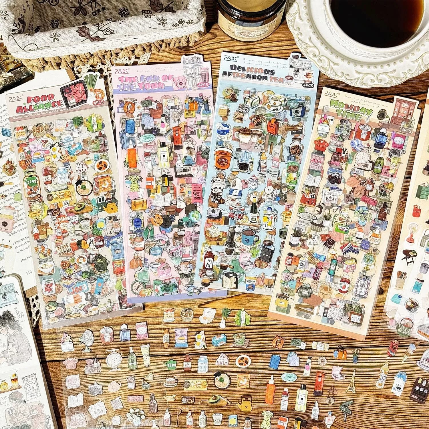 Leisure Time PET Sticker Set for DIY Journaling and Scrapbooking Craft Supplies
