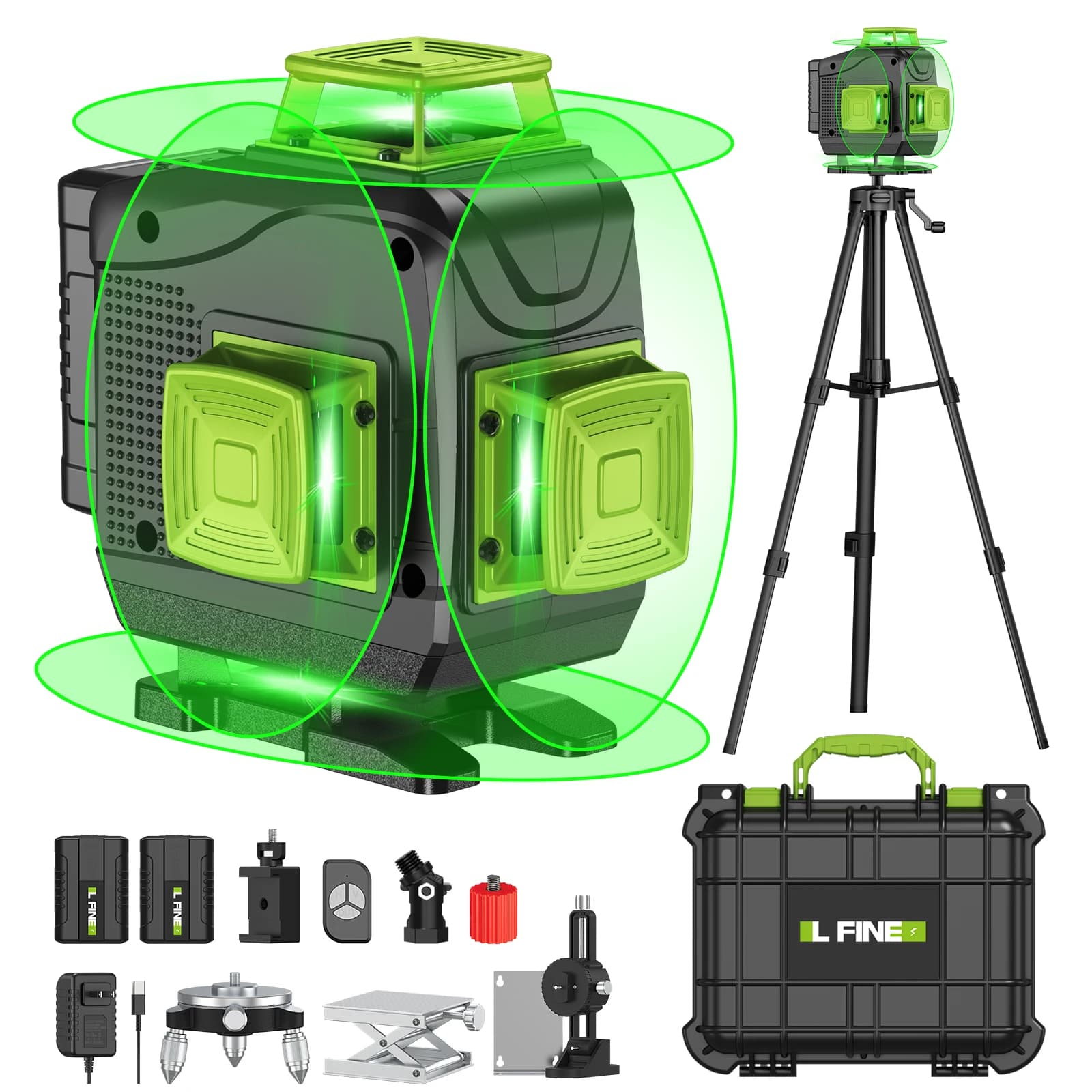 CHISHIB 4D 16 lines level Professional Laser with tripod horizontal vertical case green light 360 ° Laser Nivel self-leveling