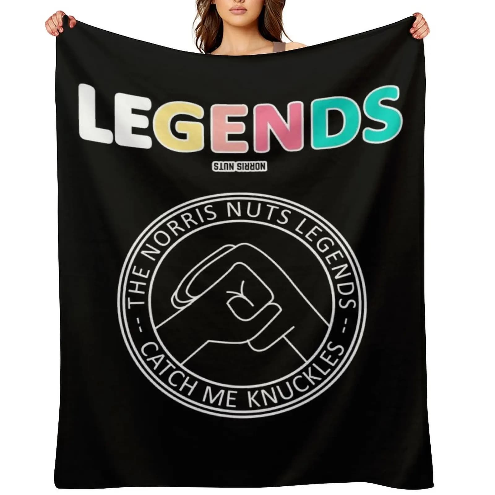 Norris Nuts Legends - Catch Me Knuckles Throw Blanket Sleeping Bag For Decorative Sofa Large Custom Blankets
