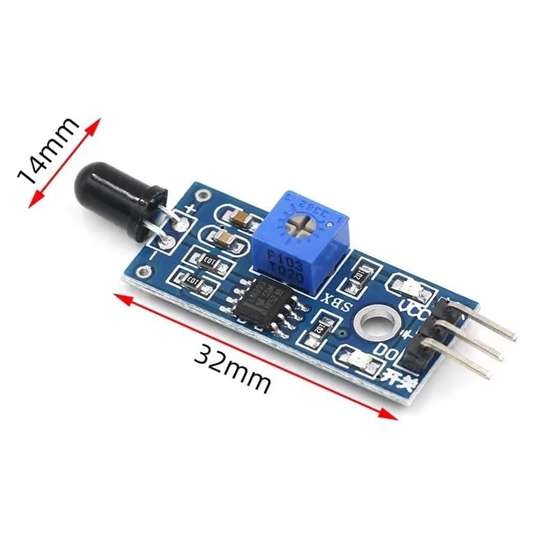 15 pz. Modulo Sensore Fiamma Blu con Rilevamento Incendio IR a 3 e 4 Pin per Arduino Robot Fai da Te