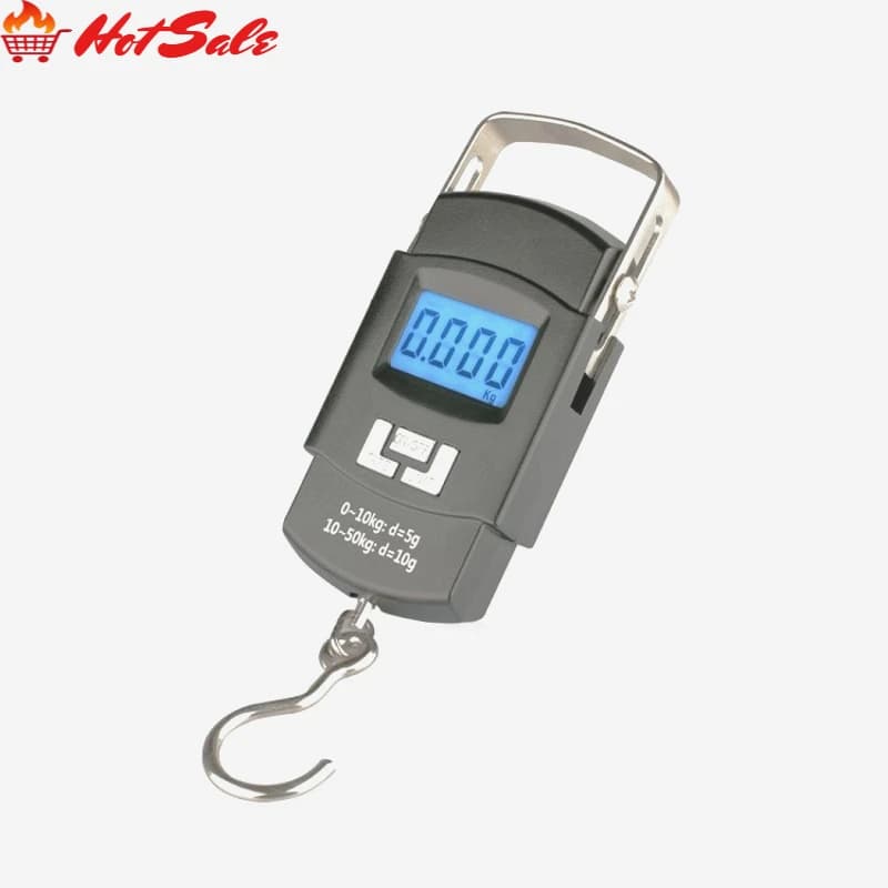Bilancia Digitale Portatile da 50kg, Mini Bilancia Elettronica per Bagagli da Viaggio e Corrieri (Batteria Non Inclusa)