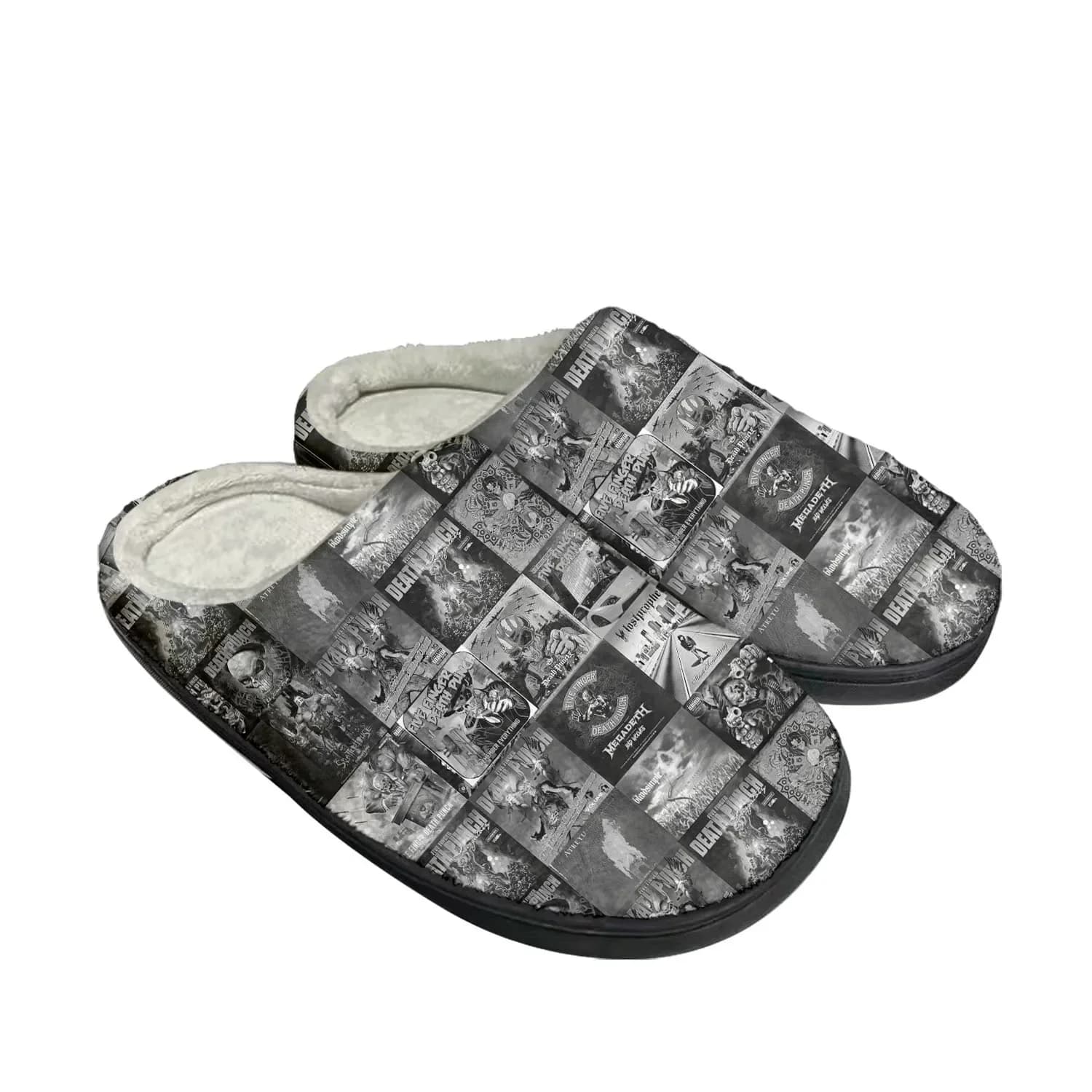 Five Finger Death Punch Home Cotton Custom Slippers Mens Womens Sandals Plush Bedroom Casual Keep Warm Shoes Thermal Slipper