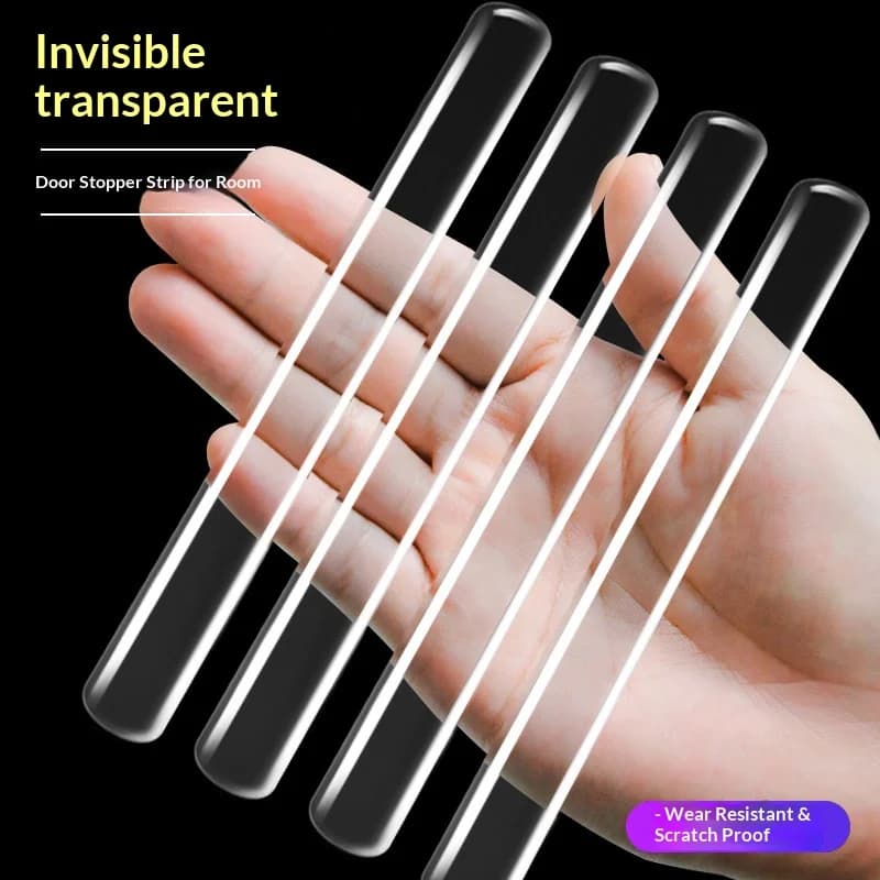 Invisible Transparent Anti Collision Strips Self Adhesive Silicone Buffer Pads for Refrigerator Cabinet Door Wall Shock