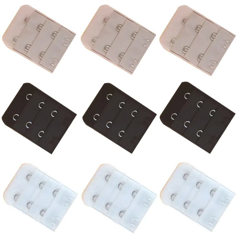 3PCS Donne Utile Reggiseno Nero Bianco Beige Estensori Estensione Della Cinghia 3 File 2 Ganci Fibbia Della Cintura Regolabile Accessori FAI DA TE