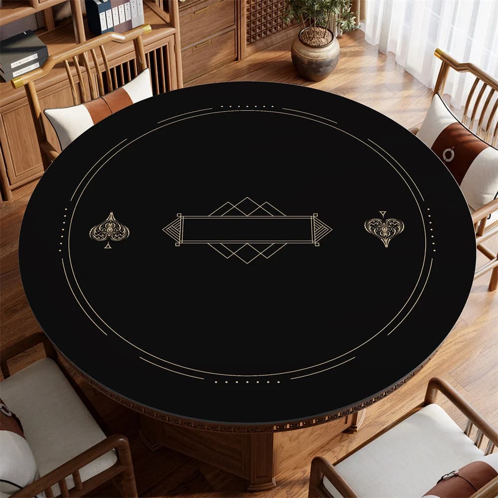 Tappetino da Tavolo Rotondo in Gomma per Poker Texas Hold'em, Tappetino Professionale per Intrattenimento, Accessori per Tavoli da Gioco Mahjong