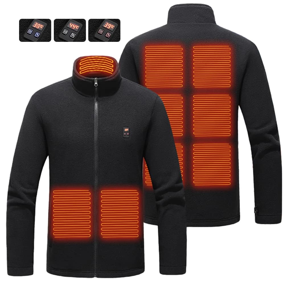 Smart Heated Coat with 9 Heated Areas Heated Insulated Jackets with USB Charging Heated Zippered Coat with 3 Marces for Women
