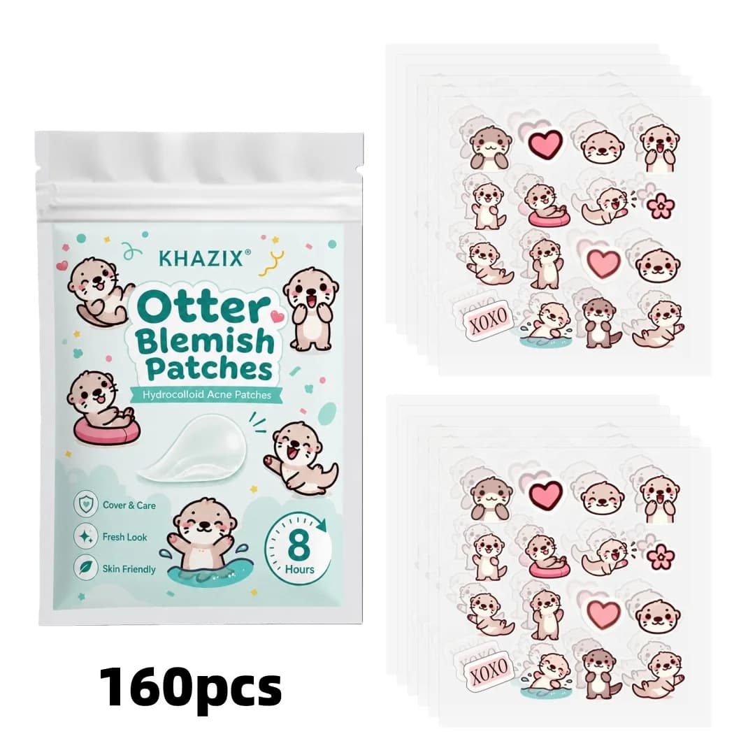 160pcs Cute Otter Pimple Patch – Super Adorable, Must-Have for Trendy Girls and Boys, Gentle and Non-Irritating