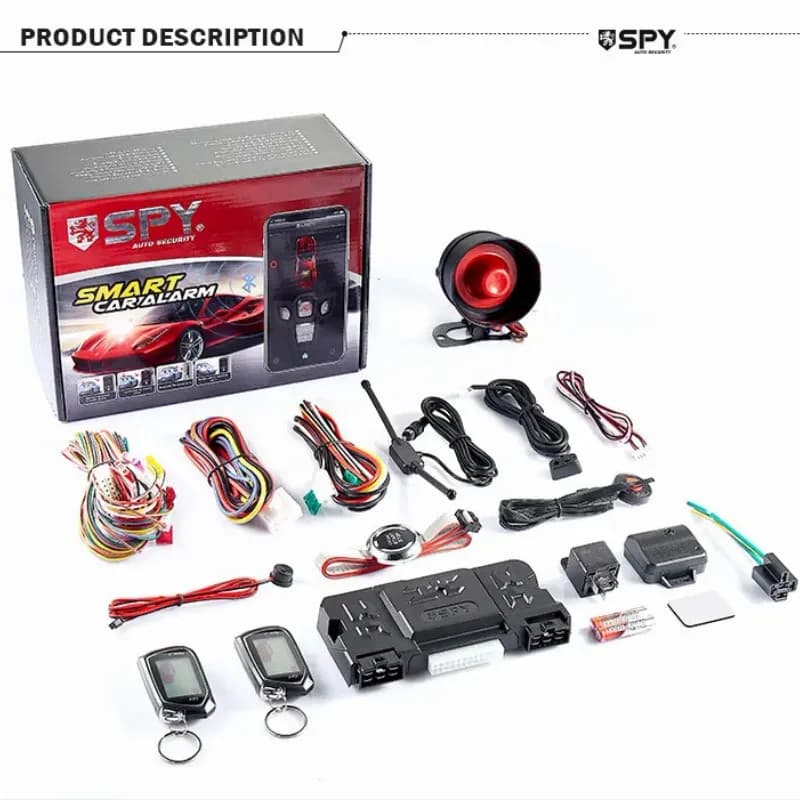 Dispositivo antifurto per auto universale a 2 vie SPY Sistema di allarme per auto con connessione Bluetooth intelligente con pulsante di arresto di avvio con un clic