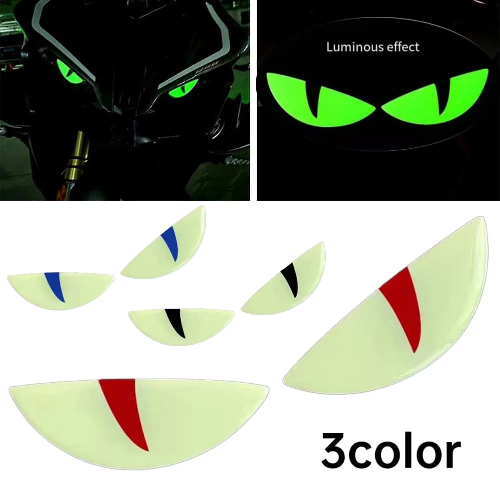 Adesivi 3D Devil Eye Adesivi luminosi riflettenti 3D Devil's Eye per auto Moto Caschi Adesivi per parabrezza anteriore per auto