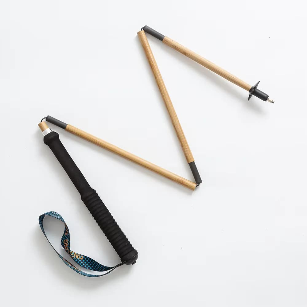 Ultralight 100% Carbon Fiber Trekking Pole 4-Sections for Hiking Climbing Wooden Appearance Quick Assemble Foldable Portable
