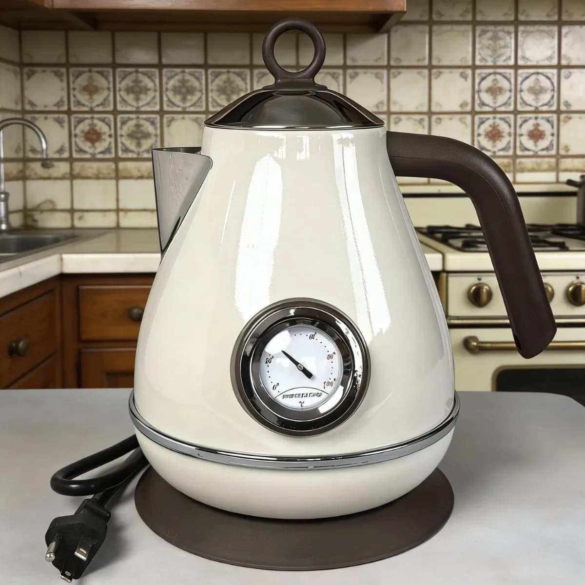 Electric kettle European Style 110V/220V with Temperature Display, Automatic Switching, 1.7L Stainless Steel Teapot