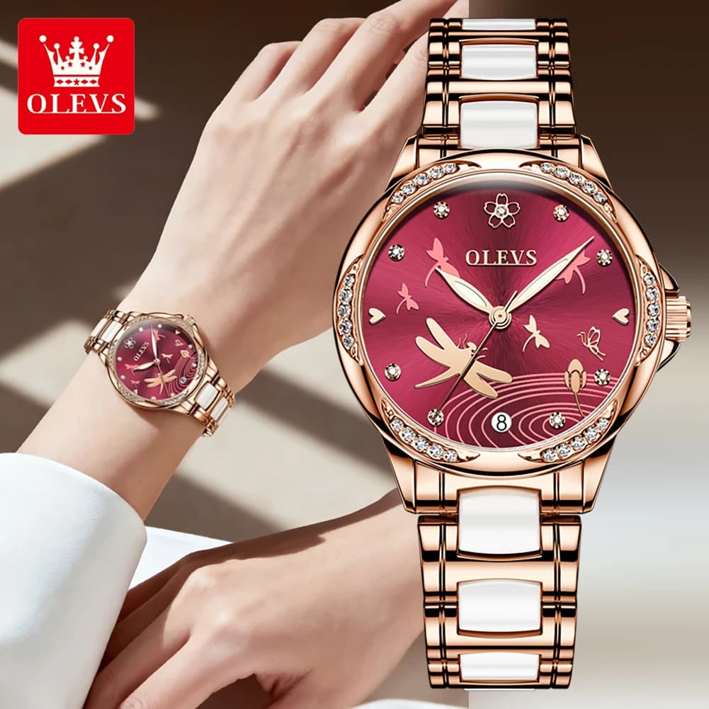 OLEVS Original steel strip automatic mechanical watch for women Elegant Fashion Ladies Watches Women Wristwatch Waterproof 6610