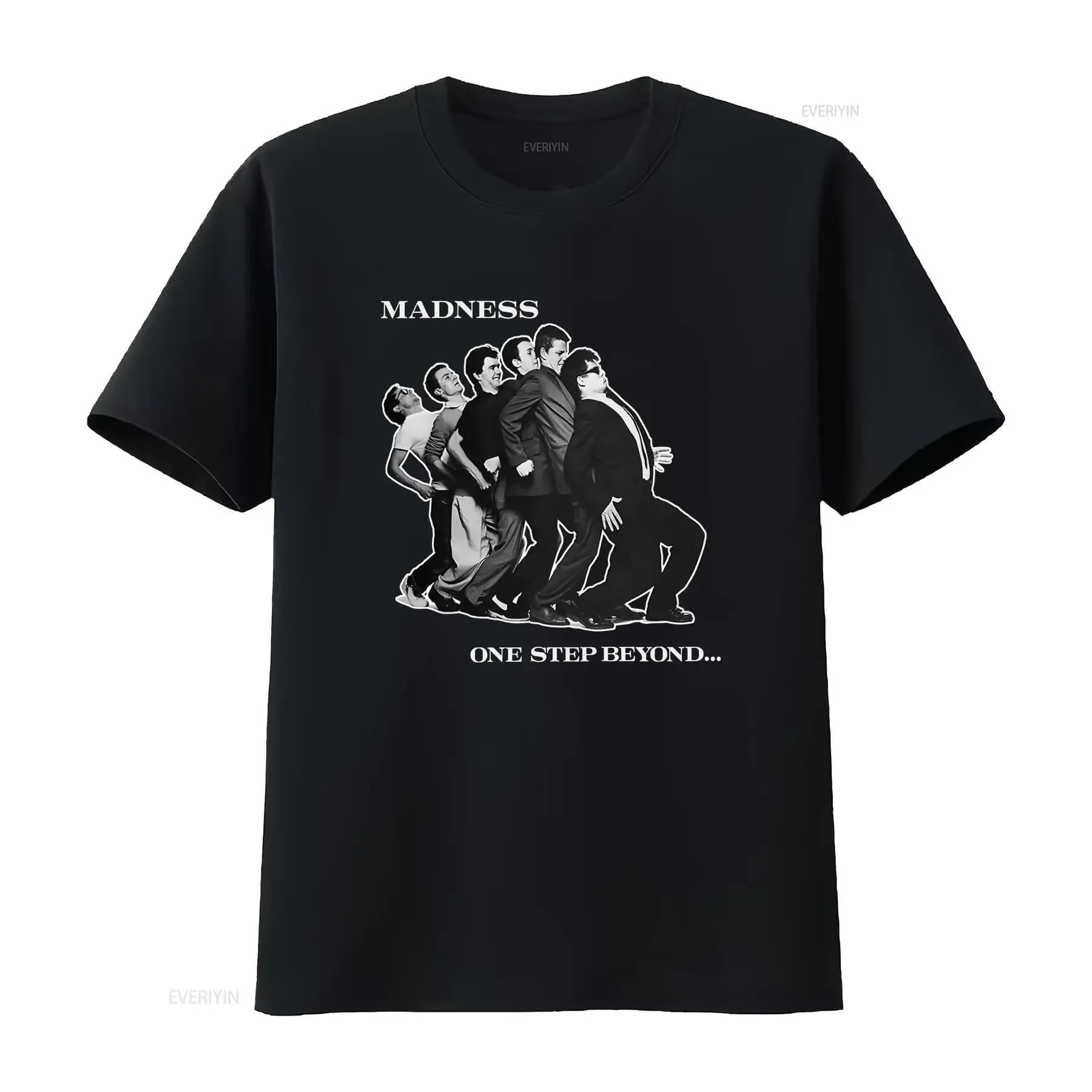 T-shirt vintage anni '90 Madness Band vintage lavata leggermente casual comoda homme elegante top unisex per l'uso quotidiano alla moda