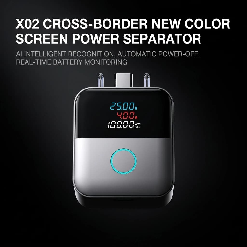 Advanced AI Smart Charging Separator | Color Screen Auto Disconnect for Phone & Tablet, Real-time Power Monitor, Battery Health