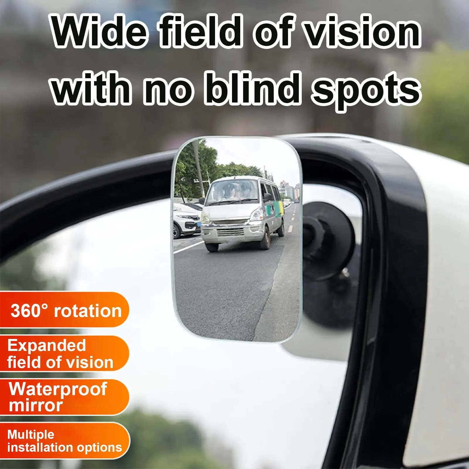 2 Specchietti Retrovisori per Auto, Regolabili a 360 Gradi, Specchio Angolo Cieco HD Senza Cornice, Specchietti Ausiliari Grandangolari