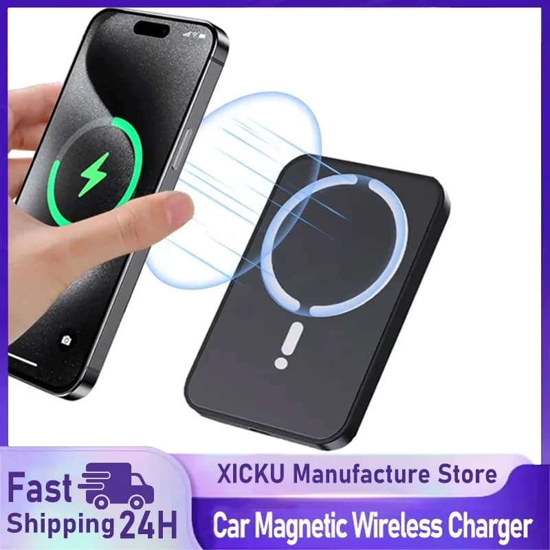 Supporto Magnetico per Telefono da Auto con Ricarica Wireless per Bocchetta dell'Aria, Compatibile con GPS e iPhone Magsafe 17 16 15 14 13 12 Pro Max, Ricarica Rapida
