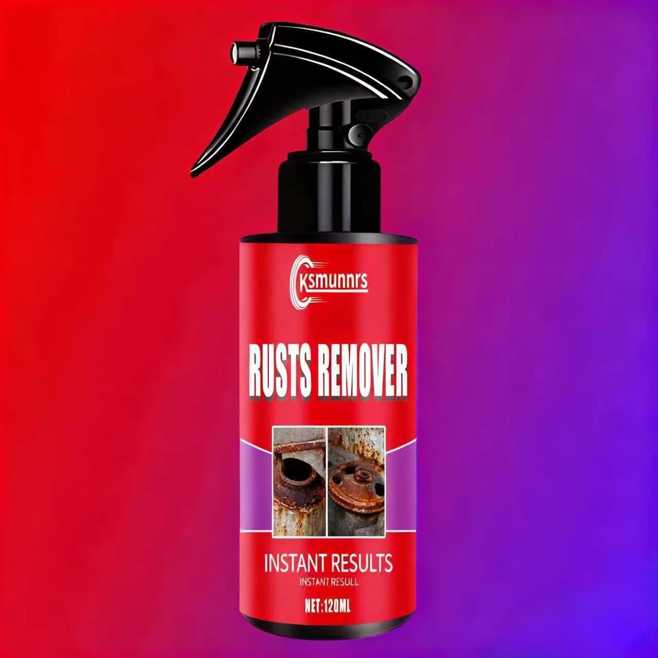 Ksmunnrs 120ML Rust Remover Spray, Instant Results Multi-Purpose Rust Inhibitor for Metal Surfaces, Fast-Acting Rust Removal & P