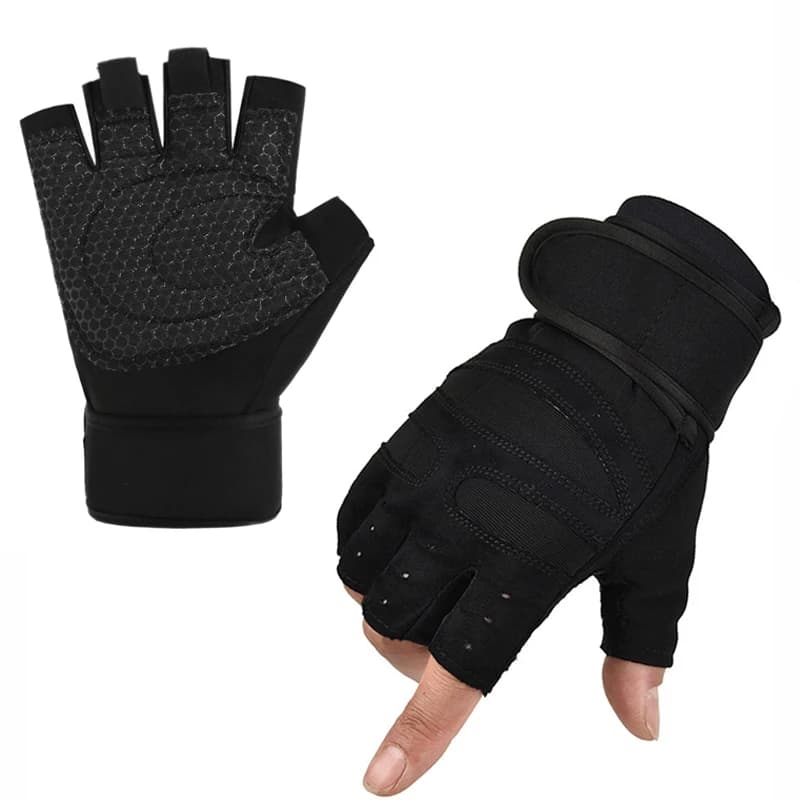 Non-slip weight lifting gloves half finger, unisex for gym, cycling and outdoor sports, palm protection gloves with Powerlifting dumbbells