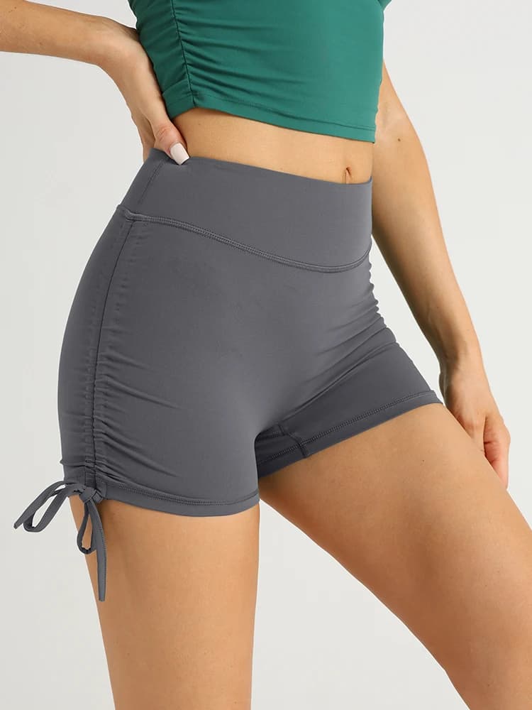 Women's Yoga Shorts at High Life, Elastics, with Double Folding and Coulisse, Sexy, Push-Up Effect, Convenient for Running, Cycling and Sport