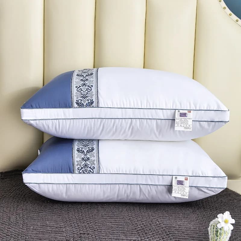 Hotel Quality Laminated down Feather Pillow Neck Support Bedding Cushion Core Gift Direct Supply for Actual WeChat Business