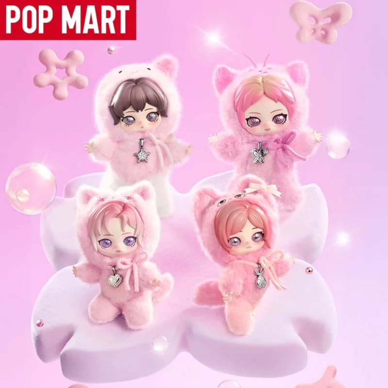 POP MART AESPA Fluffy Friends Series Blind Box Collect Anime Figures Cute Doll Mystery Box Trendy Toy Decoration For Fans Gifts