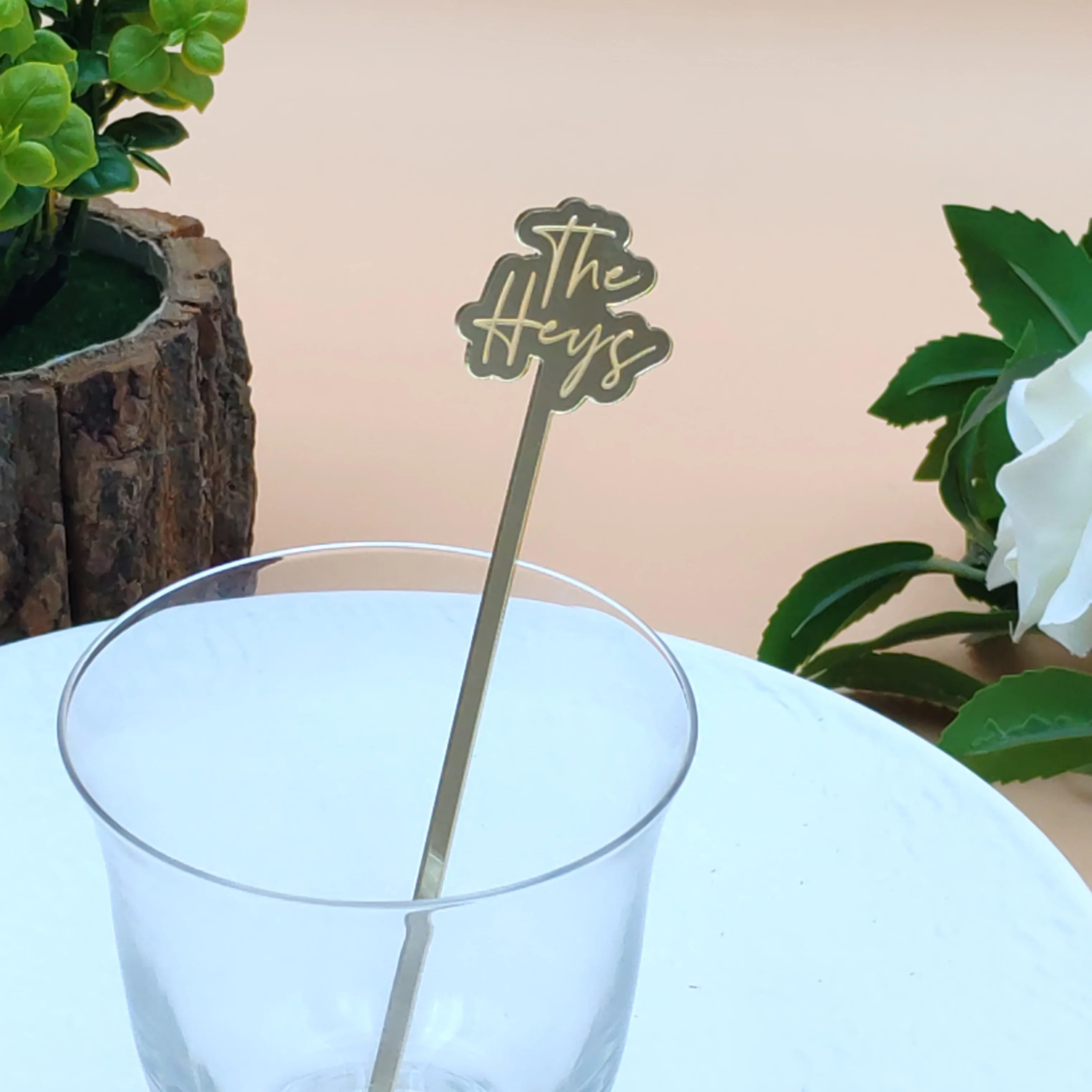 Laser Personal 30/50/100 Agitatori per cocktail Agitatori per bevande personalizzati Decorazioni per matrimoni Baby Shower Swizzle Decorazione Decorazioni per feste