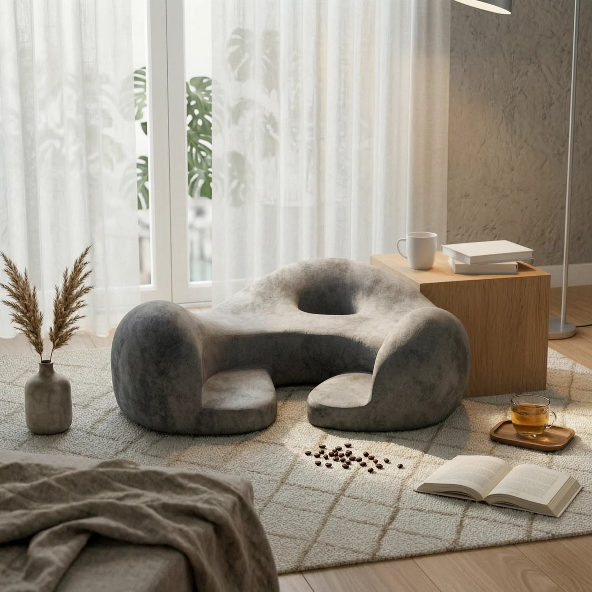 Meditation Seat Cushion Textured Contoured Seat Cushion Floor Pillow Soft Home Accessory Pressure Relief