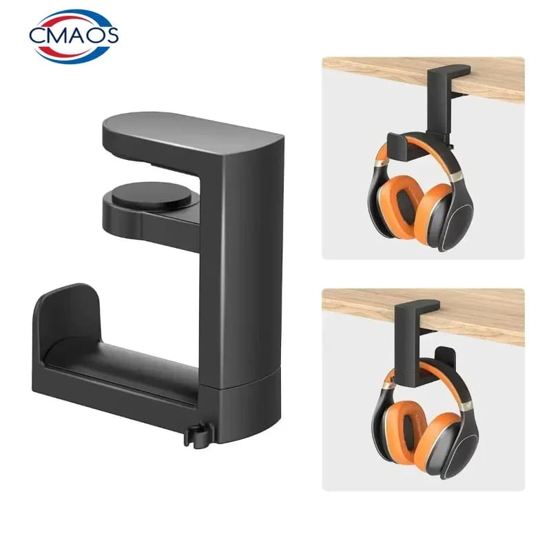 No Punch Table Clip Hook Headphone Holder 360 Degree Rotating Headphone Holder Miscellaneous Storage Hanging