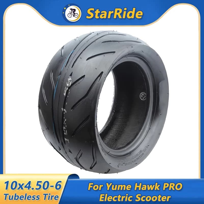 Pneumatico Tubeless 10x4.50-6 da 10 Pollici per Monopattino Elettrico Yume Hawk PRO, Gomme Rinforzate Resistenti all'Usura 10*4.50-6