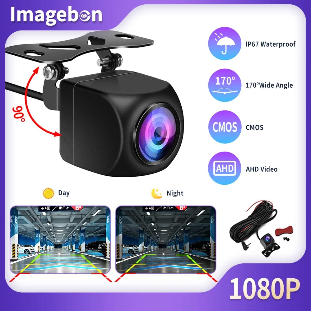 Telecamera posteriore universale 1080P AHD 4 pin 2,5 mm retromarcia automatica HD visione notturna IP67 specchietto retrovisore cam backup per auto