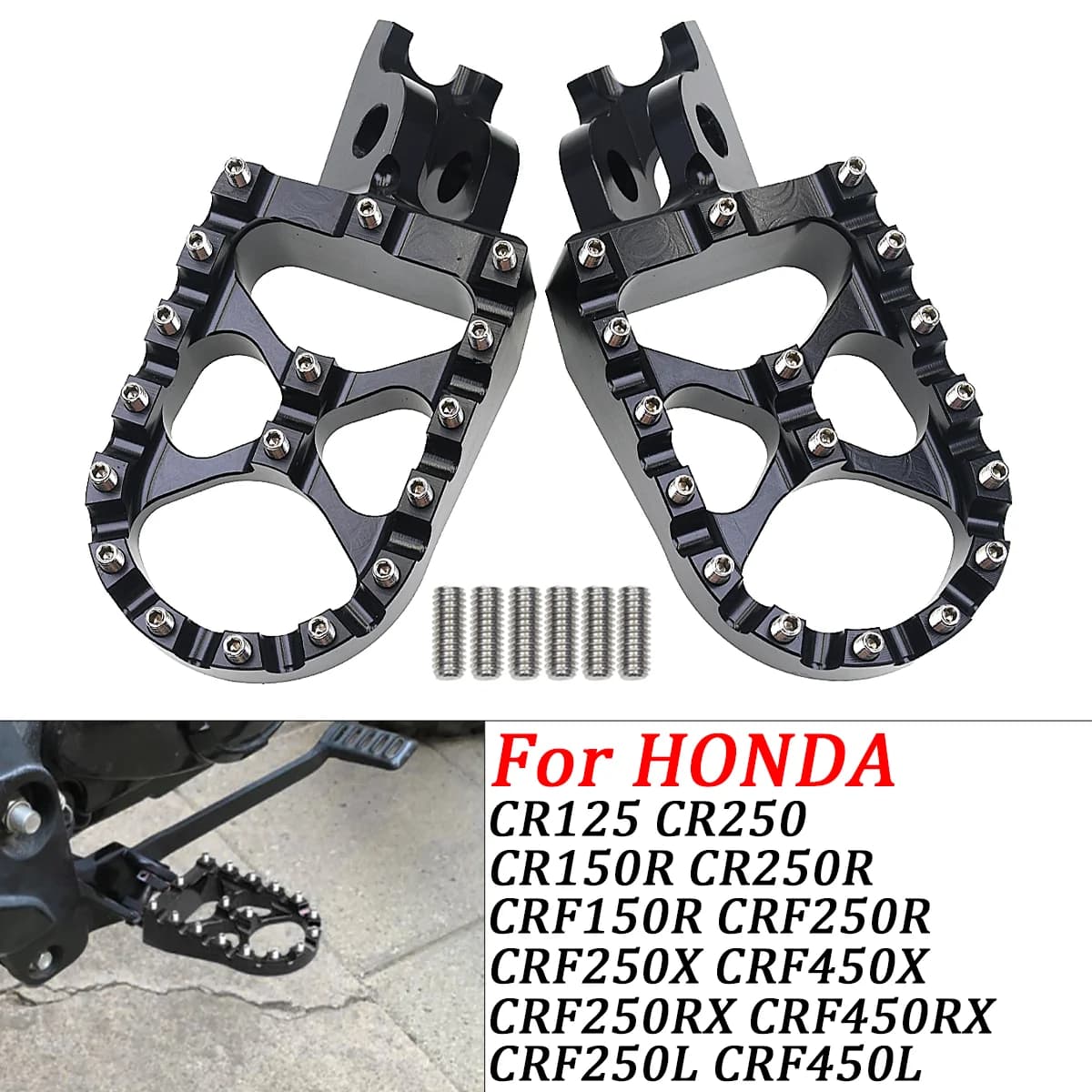 CNC Poggiapiedi Pedane Pedane Pedali Per HONDA CRF250X CRF450R CRF250RX CRF CR125R CR250R CRF150R CRF250R 150 250 450 RX