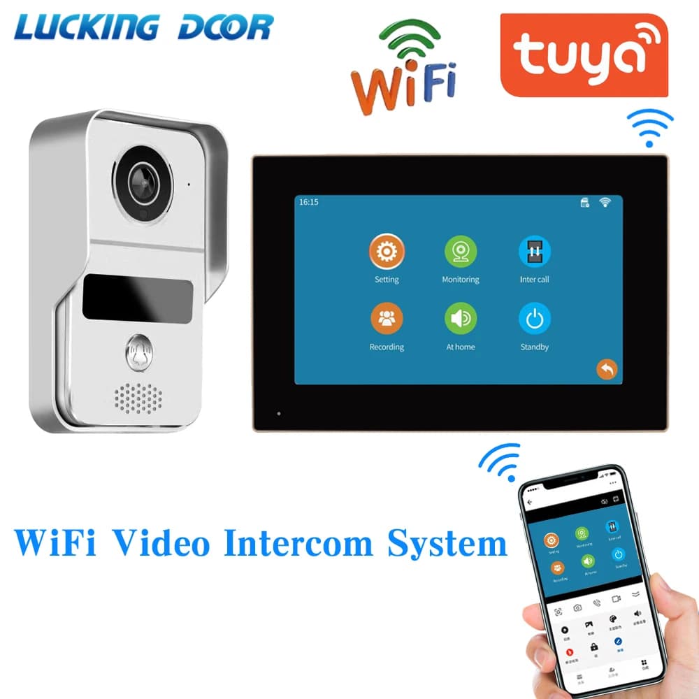1080P 7/10 pollici TUYA WiFi Smart APP Kit citofono domestico Videocitofono senza fili Campanello cablato per sistema di controllo accessi RFID