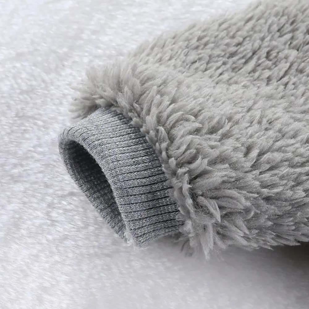 Felpa per Cani in Pile Spesso Tinta Unita, Maglione Caldo in Pile Doppio con Anello di Trazione, Morbida Felpa con Cappuccio per Cani da Esterno
