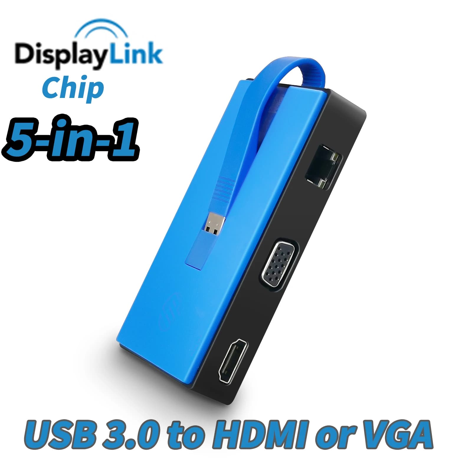Displaylink-chip USB 3.0 Video adapter USB 3.0 to HDMI or VGA Gigabite USB 5-in-1 USB 3.0 to HDMI Dock Hub for windows Macs