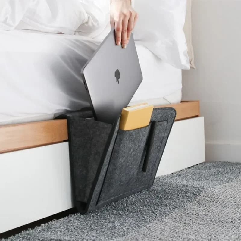 Felt storage bag for dorm, bed, sofa, bedroom, carpets, contents store for CD magazines, stationery, mobile phones, various items