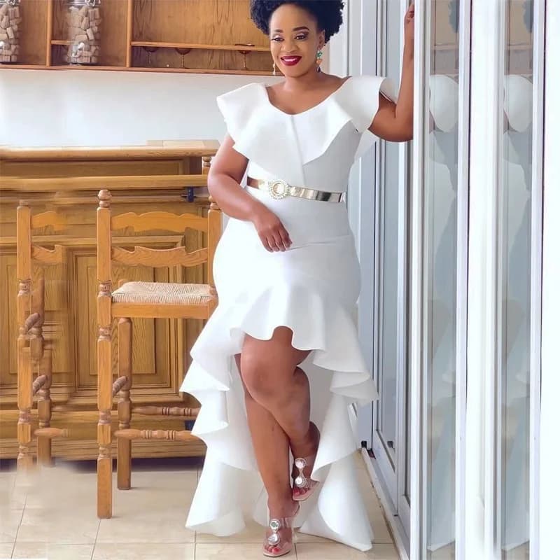 Abiti da sera per feste africane per le donne autunno elegante afrovan scollo a v senza maniche abito lungo in poliestere abbigliamento africano senza cintura