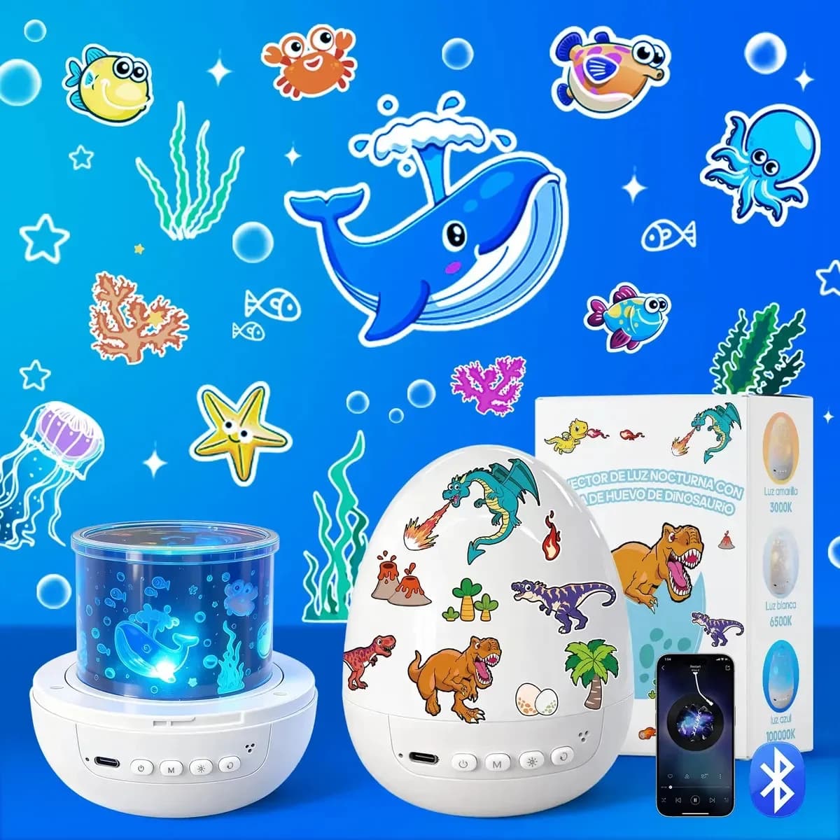 Projector Night Light for Kids with Bluetooth Speaker, 21 theme Films