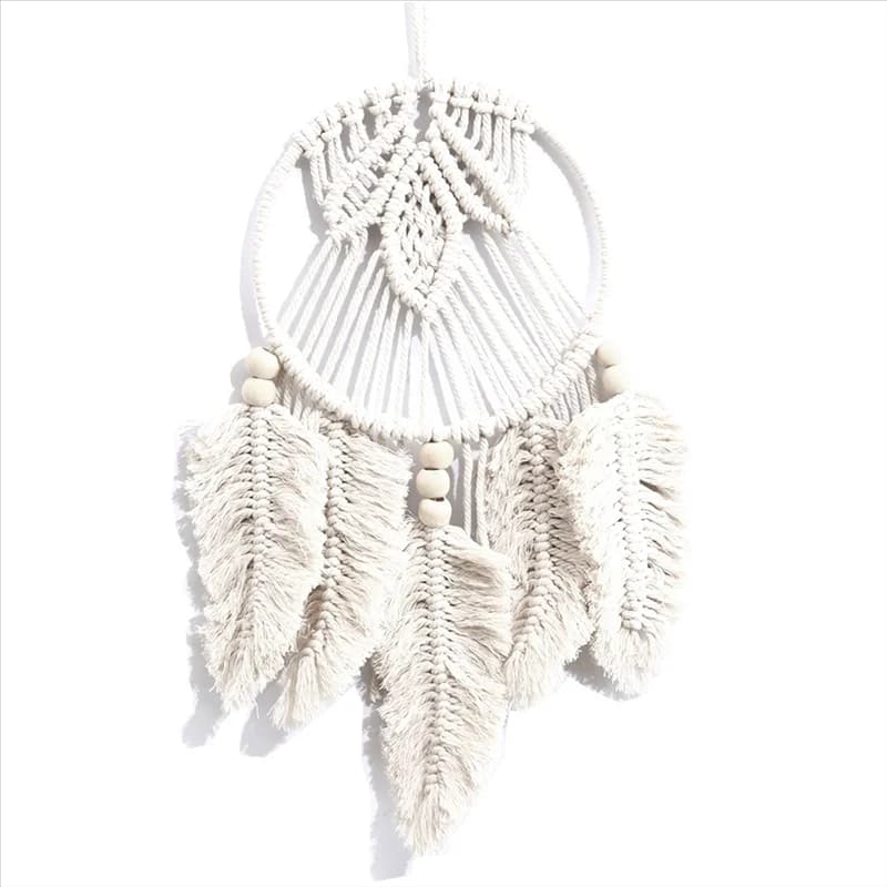 AEE6-1Pc Dreamcatcher Handmade Woven Dream Catcher Leaf Decor Hand Decor Macrame Decor Wall Art Dream Catcher Wedding Decor
