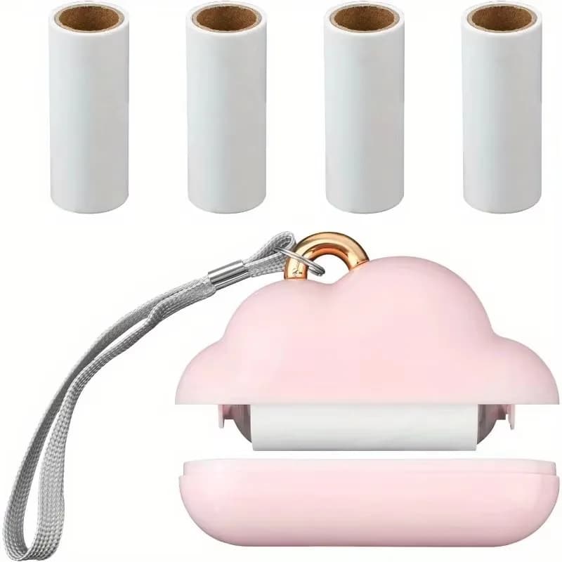 5pcs/set Cloud Shaped Roller Sticky Brush Refill Lint Roller Brush Sticky Dust Paper Drum Type Pet Hair Remover