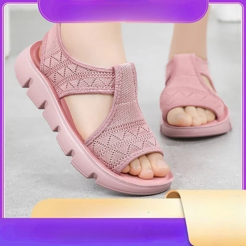 Sandali da donna estivi Sandali da donna traspiranti in tessuto volante Infradito leggeri per donna Scarpe comode da donna con suola morbida